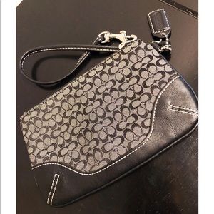 Coach black classic wristlet wallet